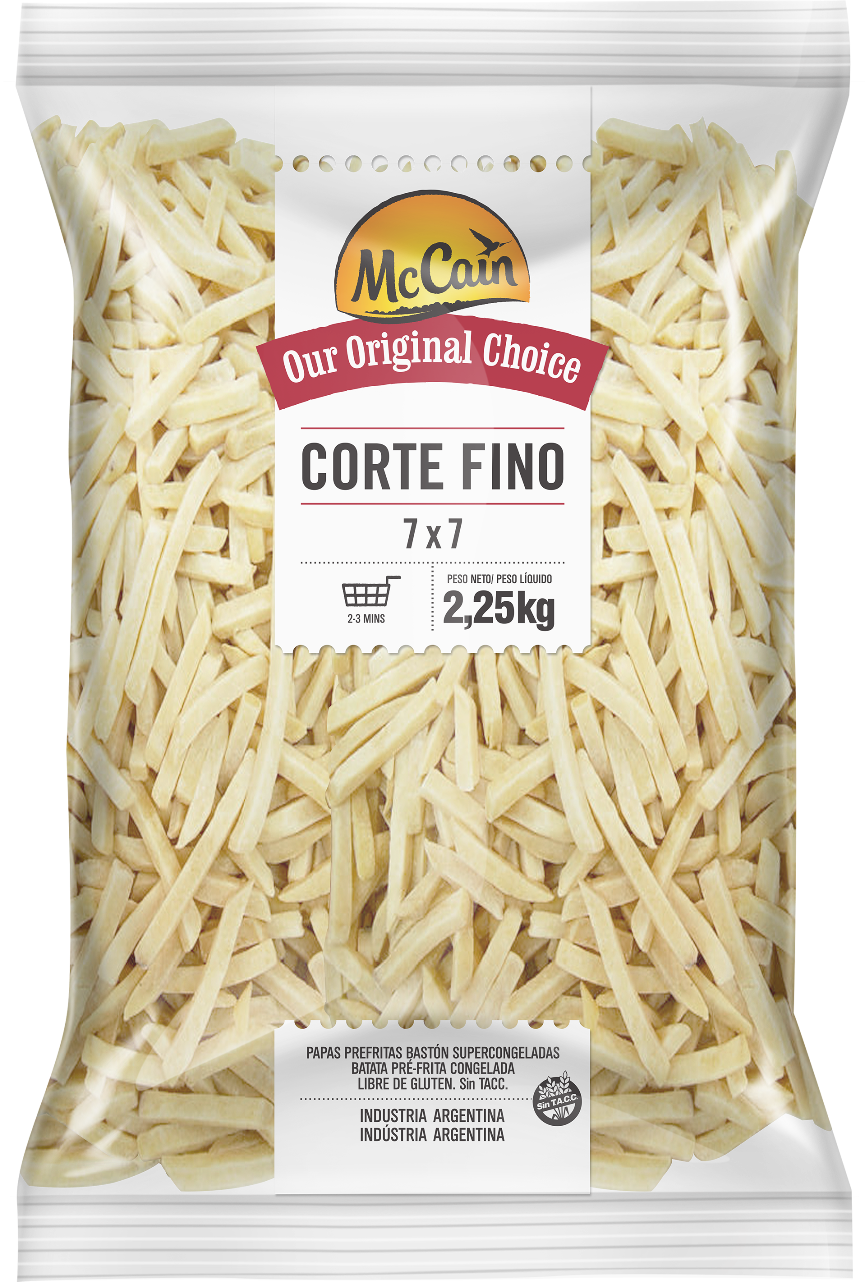 Papas Prefritas McCain 7 mm Corte Fino 8 x 2,25 kg