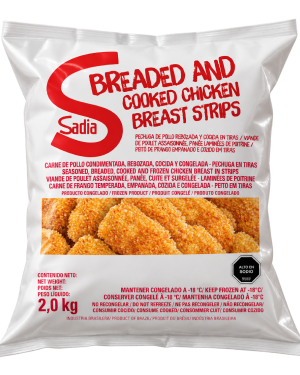 Tiritas de Pechuga de Pollo Rebozadas Congeladas Sadia 3 x 2 kg