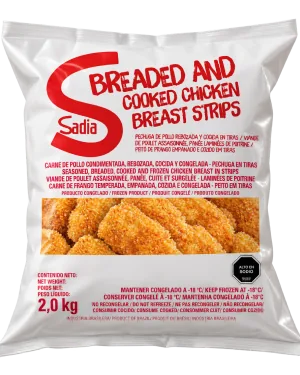 Tiritas de Pechuga de Pollo Rebozadas Congeladas Sadia 3 x 2 kg