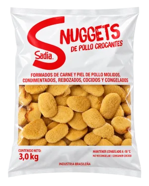 Nuggets de Pollo Crocantes Rebozados Congelados Sadia 2 x 3 kg