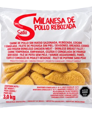 Milanesas de Pollo Rebozadas Congeladas Sadia 3 x 3 kg