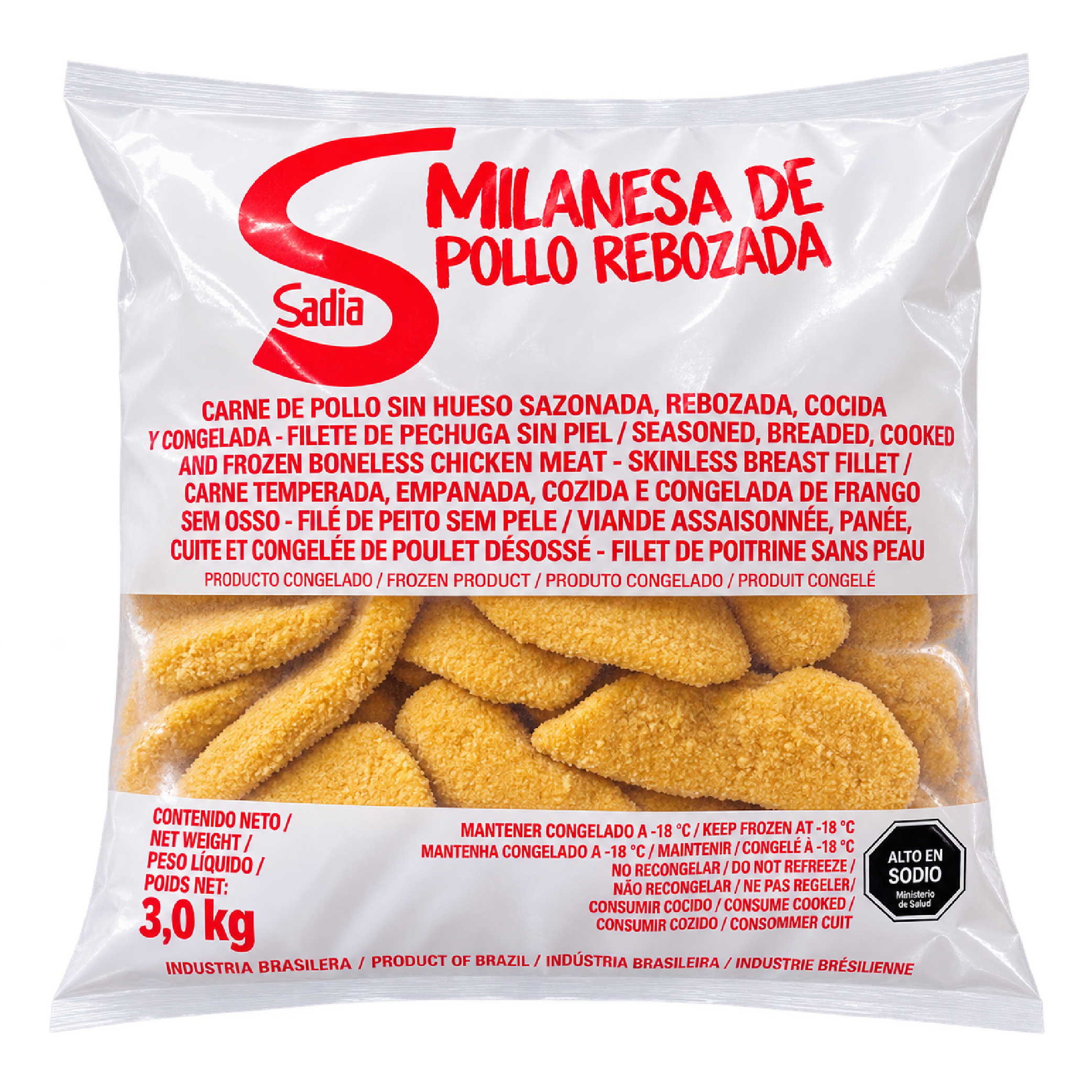 Milanesas de Pollo Rebozadas Congeladas Sadia 3 x 3 kg