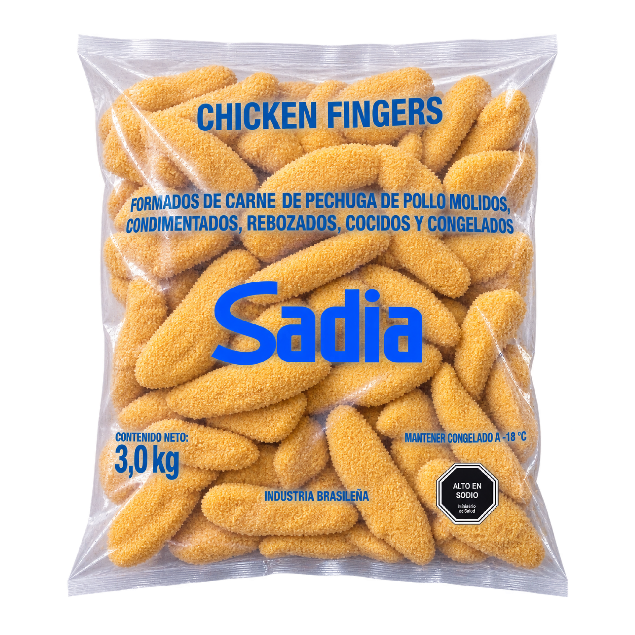 Filetitos Fingers de Pollo Rebozados Congelados Sadia 2 x 3 kg